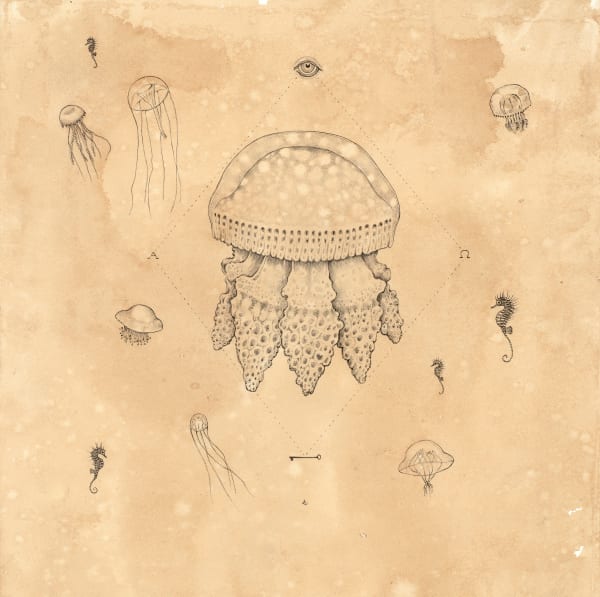 Andrea Collesano MELODIAM , 2022 Ink on paper 11.81 x 11.81ins (30 x 30cm) (artwork size) 15.55 x 15.55ins (39.5 x 39.5cm) (framed size)