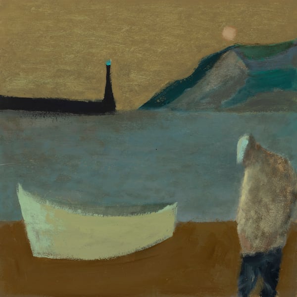 Nicholas Turner Moon Oil on linen 11.61 x 11.81ins (29.5 x 30cm) (artwork size) 17 x 17ins (43.2 x 43.2cm) (framed size)