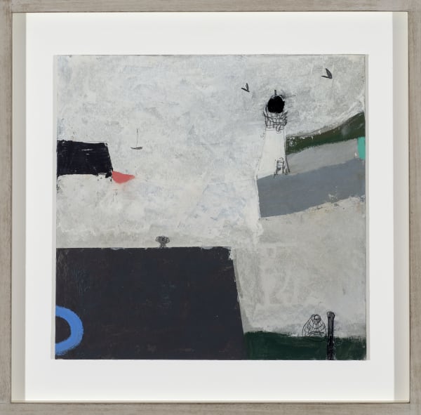 Nicholas Turner White Lighthouse Oil on board 12 x 12ins (30.5 x 30.5cm) (artwork size) 16.14 x 16.14ins (41 x 41cm) (framed size)