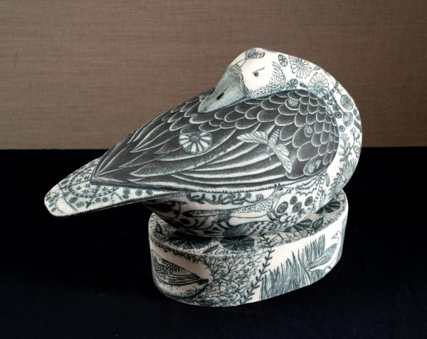 Georgina Warne Resting Goose, 2022 High fired earthenware 16.14 x 8.07 x 11.42ins (41 x 20.5 x 29cm)