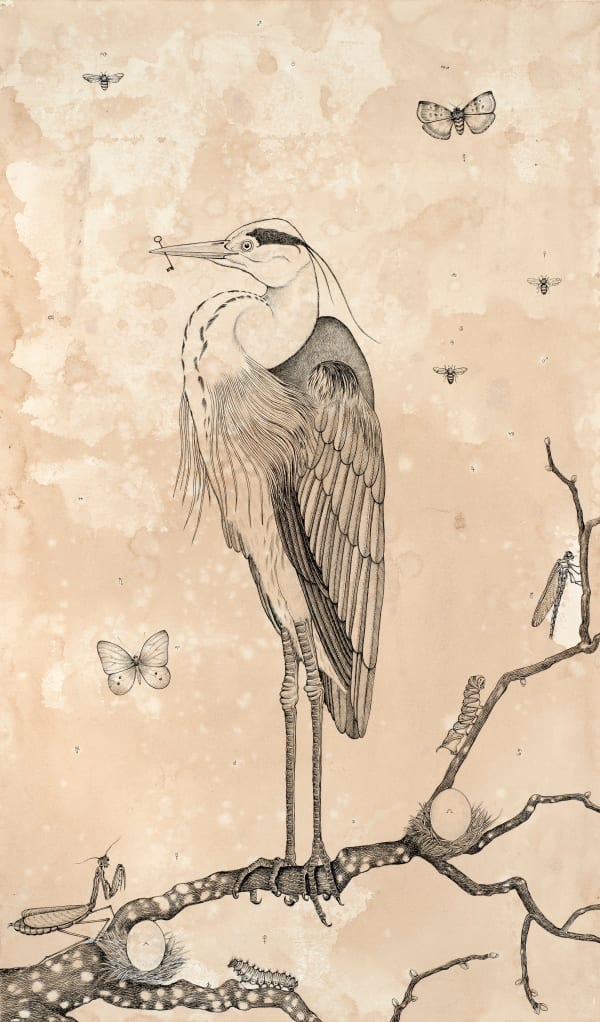 Andrea Collesano LEVITAS DIEM, 2023 Ink on paper 19.68 x 11.81ins (50 x 30cm) (artwork size) 25.19 x 17.32ins (64 x 44cm) (framed size)