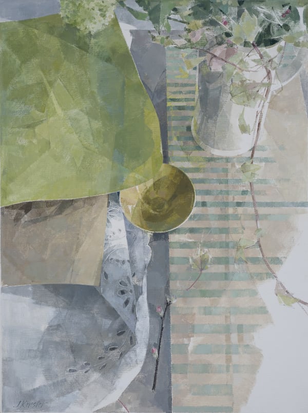 Jeannie Kinsler Birthday II, 2022 Oil on canvas 23.62 x 17.72ins (60 x 45cm) (artwork size) 24.69 x 18.78ins (62.7 x 47.7cm) (framed size) Signed 'J Kinsler'