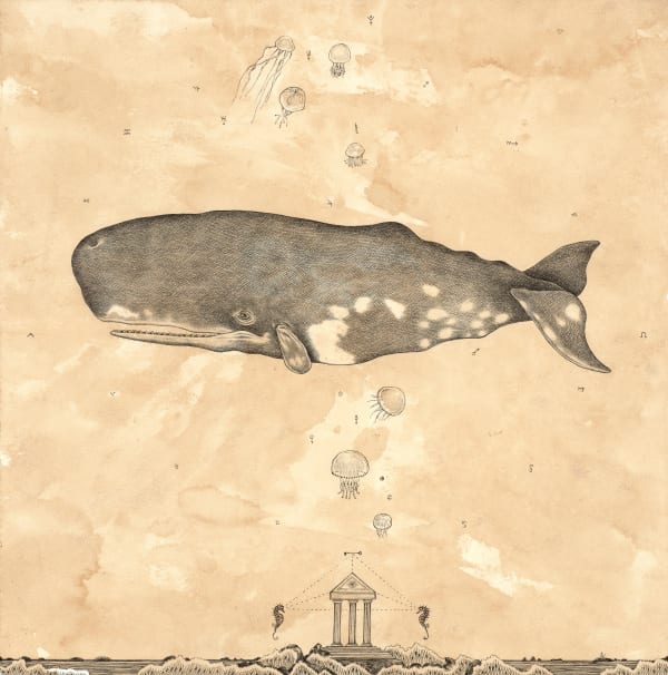 Andrea Collesano CAELESTIS MUSICA, 2022 Ink on paper 11.81 x 11.81ins (30 x 30cm) (artwork size) 15.55 x 15.55ins (39.5 x 39.5cm) (framed size)