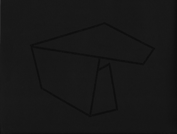 Joseph La Piana, Subfractal Black Tape Drawing on Black Paper 017, 2017