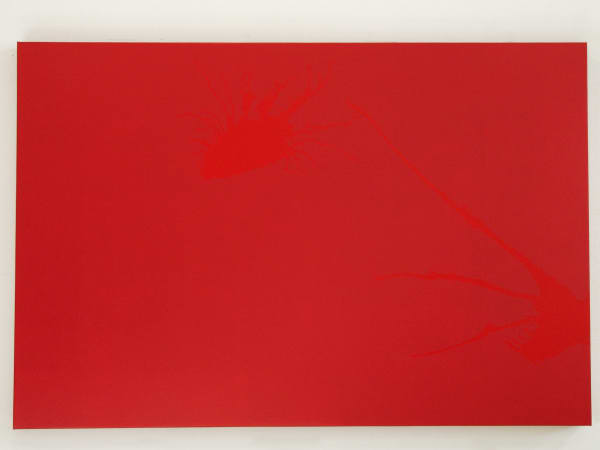 Joseph La Piana Untitled (Kinetic Red Monochrome I), 2008 Enamel and acrylic on canvas 40" x 60"
