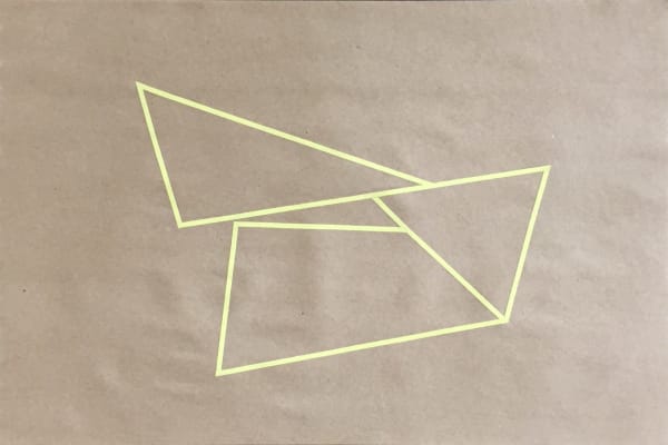 Joseph La Piana Subfractal Yellow Tape Drawing on Craft Paper 001, 2016 tape on craft paper works on paper