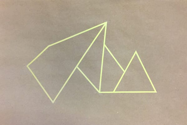 Joseph La Piana Subfractal Yellow Tape Drawing on Craft Paper 009, 2016 tape on craft paper works on paper