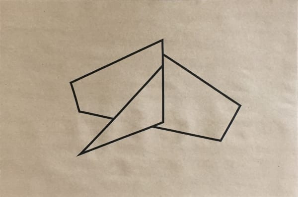 Joseph La Piana Subfractal Black Tape Drawing on Craft Paper 006, 2016 Tape on craft paper works on paper 12" x 18"