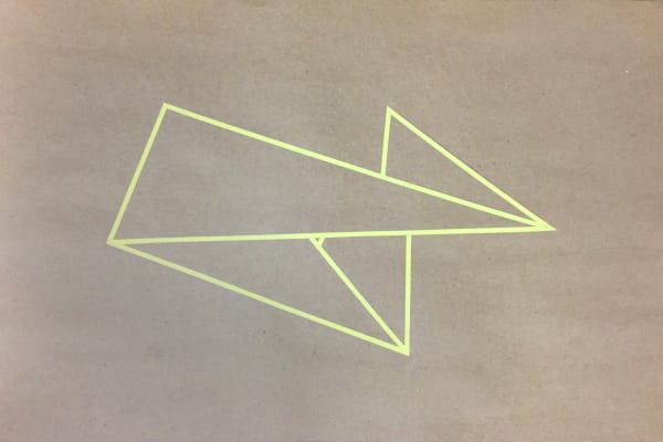 Joseph La Piana Subfractal Yellow Tape Drawing on Craft Paper 007, 2016 tape on craft paper works on paper