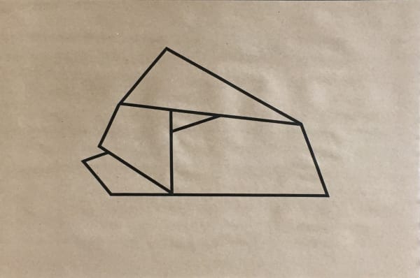 Joseph La Piana Subfractal Black Tape Drawing on Craft Paper 008, 2016 Tape on craft paper works on paper 12" x 18"