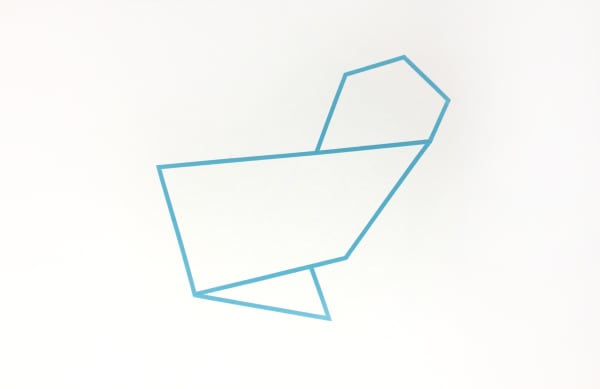 Joseph La Piana, Subfractal Tape Drawing - Blue on White 2, 2016