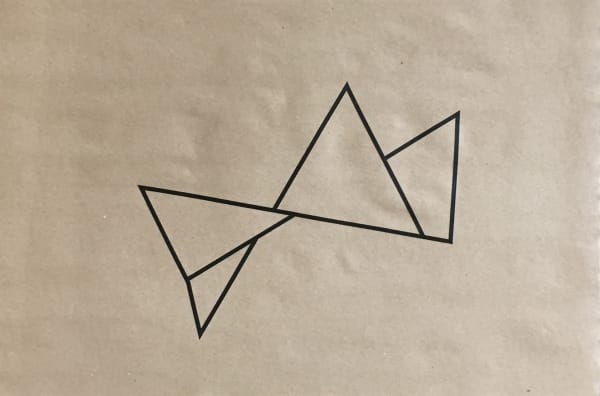 Joseph La Piana Subfractal Black Tape Drawing on Craft Paper 04, 2016 Tape on craft paper works on paper 12" x 18"