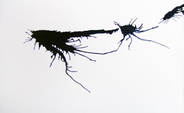 Joseph La Piana Blow Study 1A, 2008 Ink and shellac on cold press watercolor paper works on paper 10" x 15"