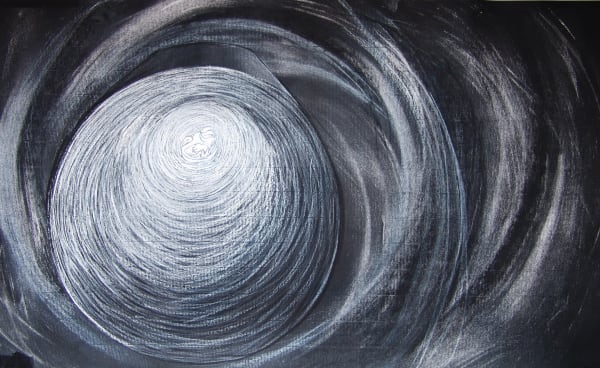 Joseph La Piana Corrugated Sculpture Drawing III, 2013 Pastel, charcoal and pencil on charcoal paper 18" x 12"