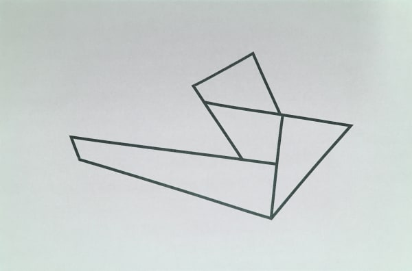 Joseph La Piana, Subfractal Black Tape Drawing on Blue Grey Paper 02, 2016