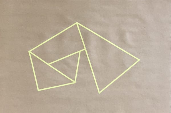 Joseph La Piana Subfractal Yellow Tape Drawing on Craft Paper 004, 2016 tape on craft paper works on paper