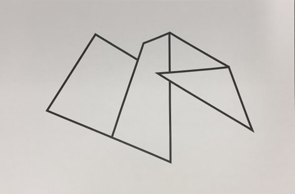 Joseph La Piana, Subfractal Black Tape Drawing on Dark Grey Paper 02, 2016