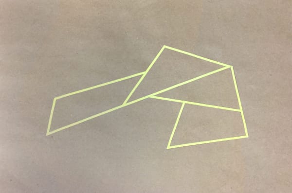 Joseph La Piana Subfractal Yellow Tape Drawing on Craft Paper 005, 2016 tape on craft paper works on paper