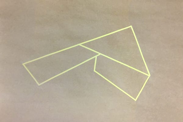 Joseph La Piana Subfractal Yellow Tape Drawing on Craft Paper 012, 2016 tape on craft paper works on paper