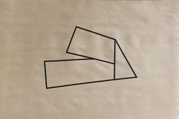 Joseph La Piana Subfractal Yellow Tape Drawing on Craft Paper 03, 2016 Tape on craft paper works on paper 12" x 18"