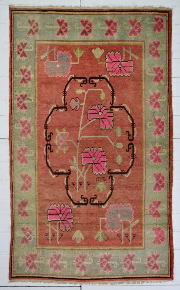 Khotan rug, Chinese Turkestan 221 x 136cm circa 1930