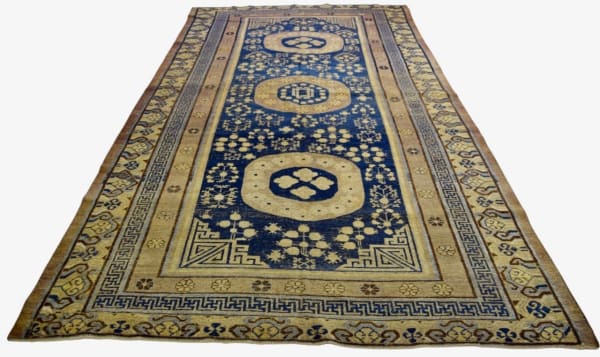 Khotan carpet, Chinese Turkestan 400 x 204cm second half 19th century