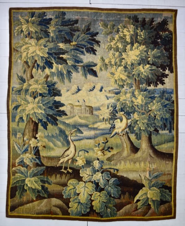 Aubusson Verdure Tapestry, France 181cm (across) x 230cm (drop) circa 1700