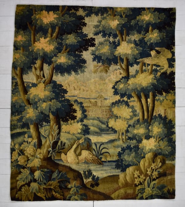 Aubusson Verdure Tapestry, France 160cm (across) x 192cm (drop) circa 1700