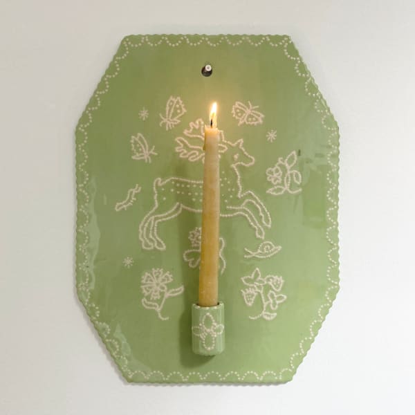 Emily Mitchell, Green Stag Candle Sconce