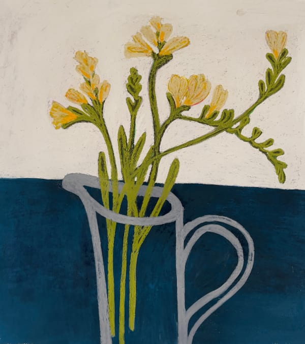Angela A'Court, Grey Jug with Fresias