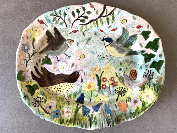 Amelia Tuttiett, Bob the Blue Tit, Small Sparrow & Sammy Song Thrush - Plate