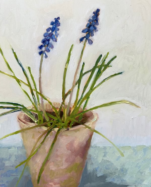 Nicola Stratton Tyler, Muscari on a Blue Cloth