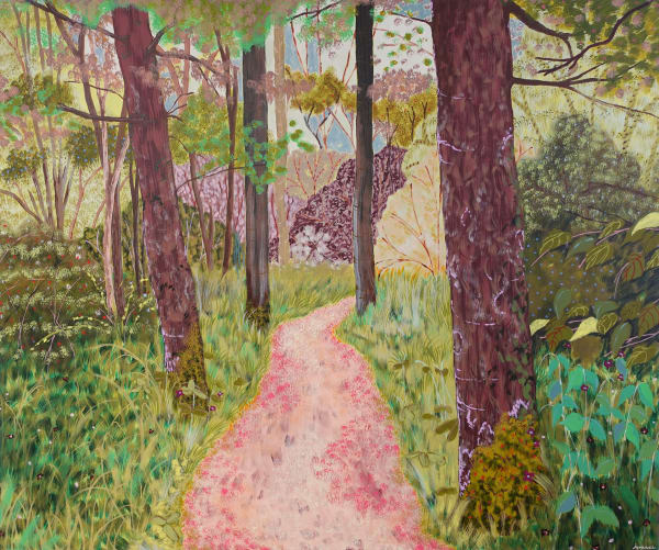 Jo Rance, Walking to the Bird Hide with Friends