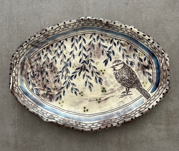 Adrift Pottery, Blue Tit Platter