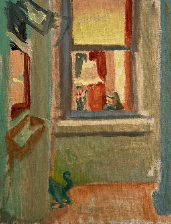 Zoe Savory Woman in a Victorian Terrace Oil on linen 46 x 36 cms
