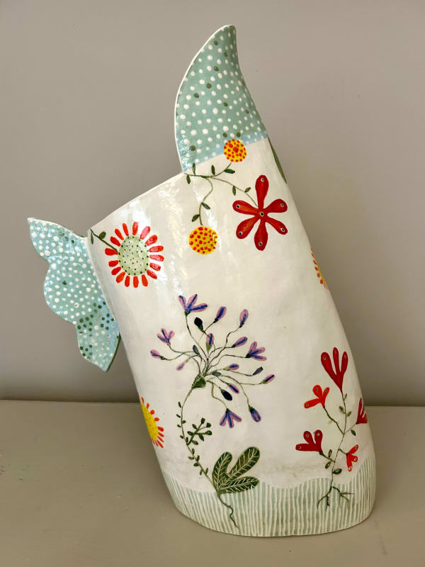 Laurance Simon, Red & Yellow Flowers with Agapanthus Jug