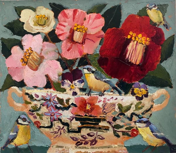 Vanessa Cooper, Camellias and Blue Tits