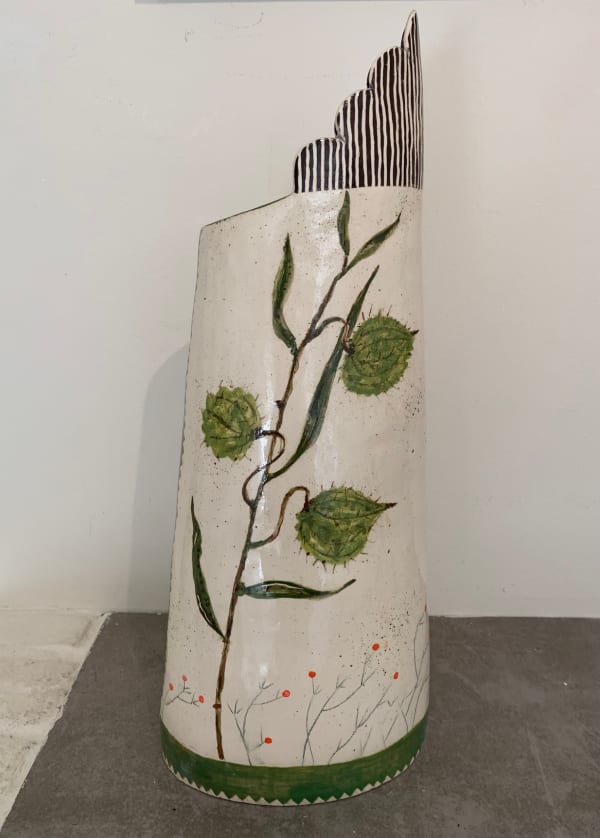 Laurance Simon, Large White Jug with Greenery