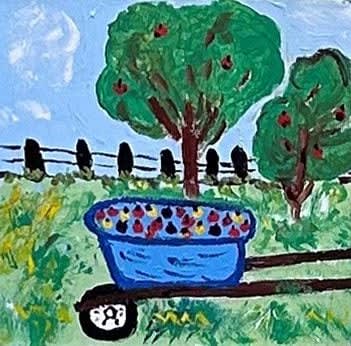 Helen Ford Wallace, Primitive Art Wheel Barrel