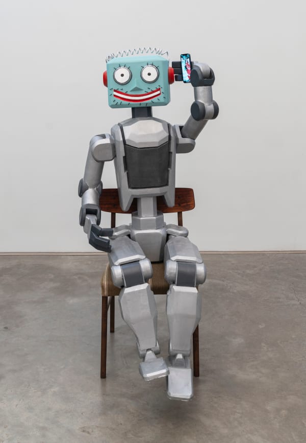 Kenny Schachter, Robo Dealer (seated), 2025