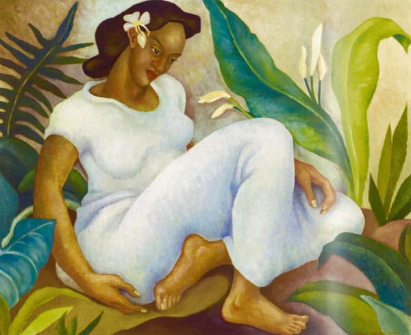 Cornelia MacIntyre Foley, Hawaiian Woman in White Holoku, 1937