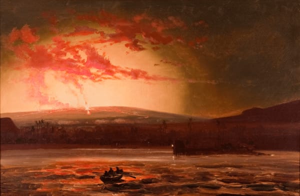 Charles Furneaux, Night View 1880-81, Eruption from Hilo Bay, 1881 (ca.)