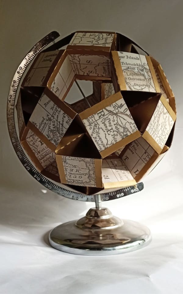 Ankon Mitra, Re-Imagined Globes-Rhombicosidodecahedron World map 1887