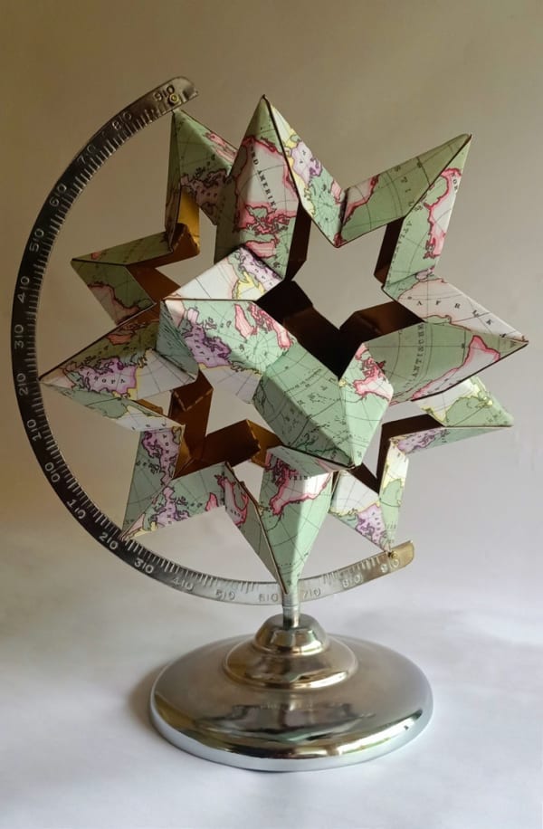 Ankon Mitra, Re-Imagined Globes-Stellated Dodecahedron Star World map 1880