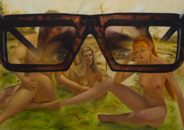 Jason Rohr, Looking at Painting (Meadow Through Horn-Rims), 2023