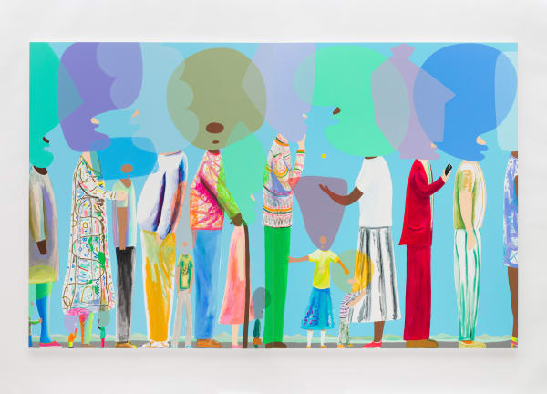 Peter McDonald, People in Line (diptych), 2019