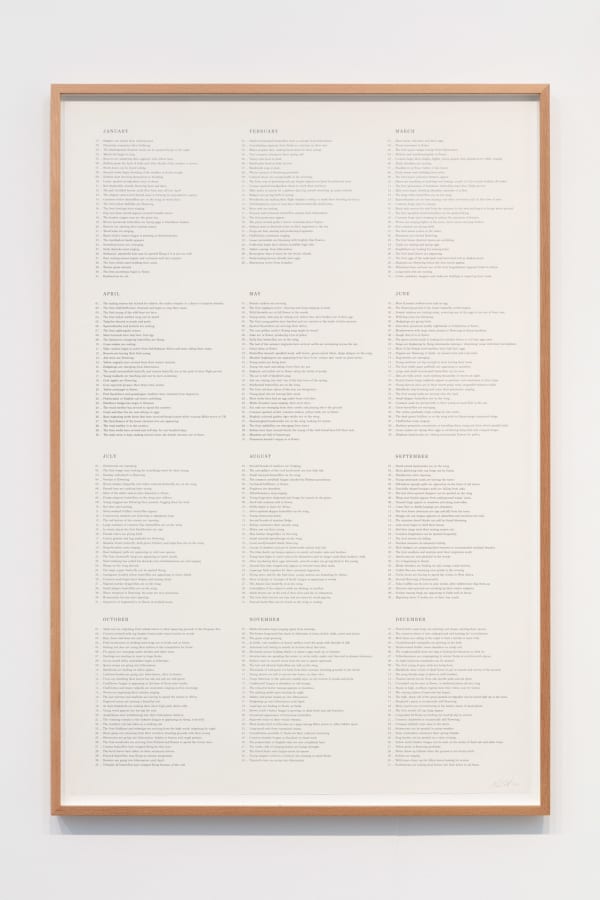 Marcus Coates, Nature Calendar, 2022