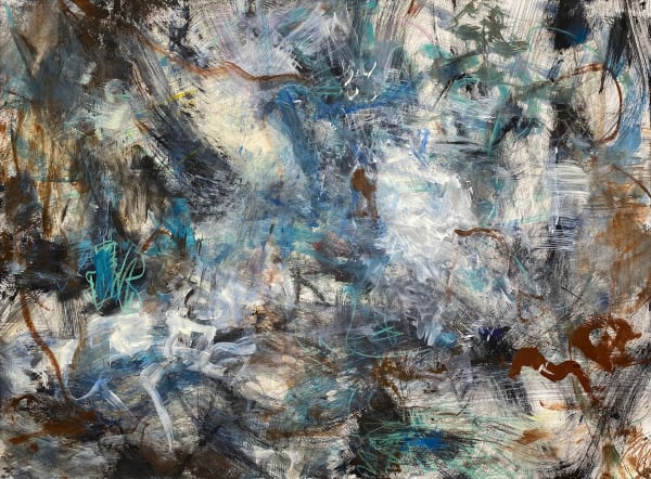 Into the Wind, 2020 acrylic and drawing media on paper 22 x 30 in.