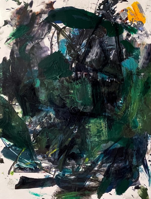 Woods at Dusk, 2023 acrylic and drawing media on yupo 12 x 9 in.