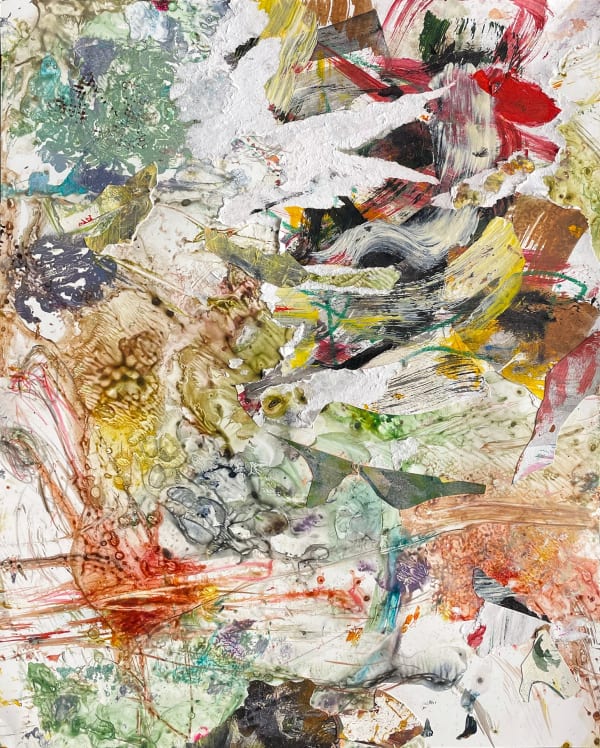 Eventide, 2022 acrylic, collage, drawing media on yupo 14 x 11 in.